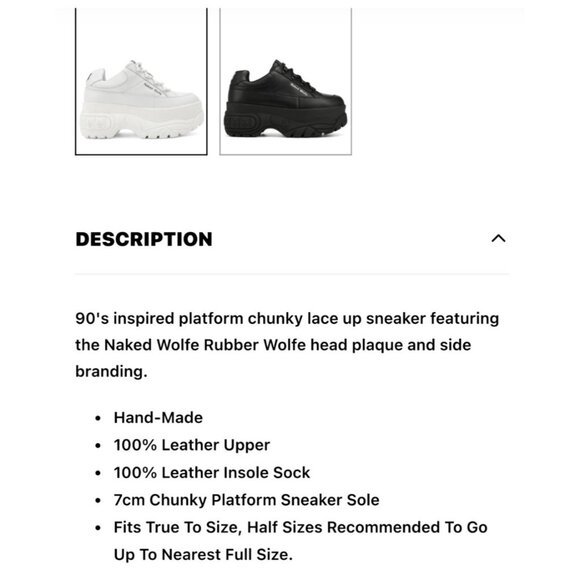 Naked Wolfe White Chunky Platform Sneakers - Picture 16 of 16